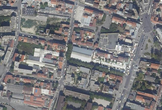 Vue aérienne Marché du Centre, Aubervilliers
