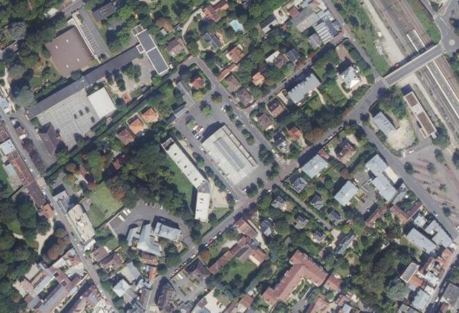 Vue aérienne Marché du Centre, Brunoy