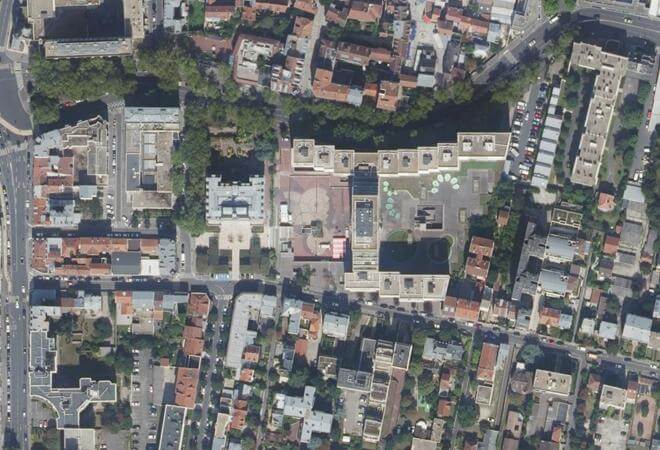 Vue aérienne Marché du Centre, Colombes