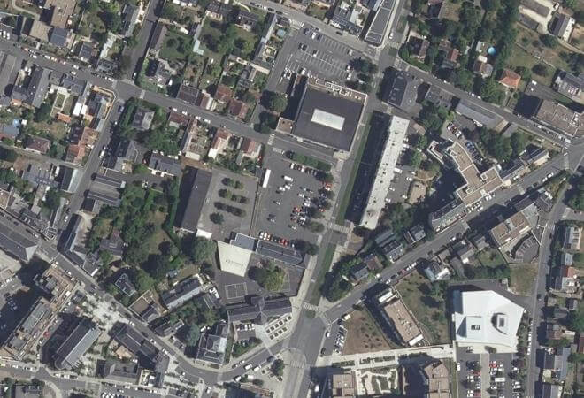 Vue aérienne Marché du Centre (République/Liberté), Joué-lès-Tours