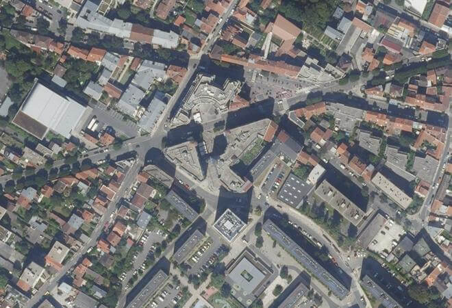 Vue aérienne Marché du Centre, Romainville