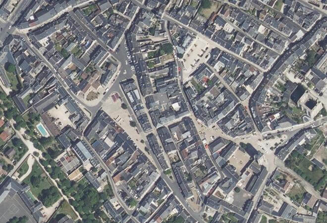 Vue aérienne Marché du Centre Ville, Beaugency