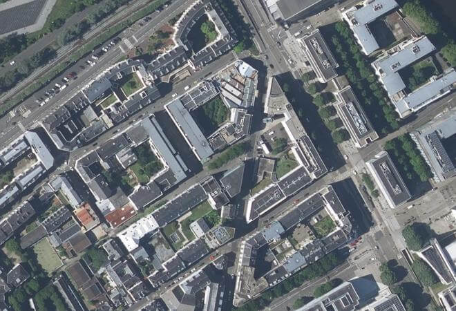 Vue aérienne Marché du Champ-de-Mars, Nantes