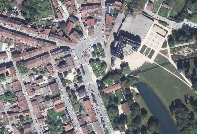 Vue aérienne Marché du Château, Vizille