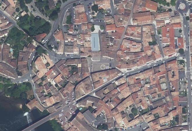 Vue aérienne Marché du Griffoul, Gaillac