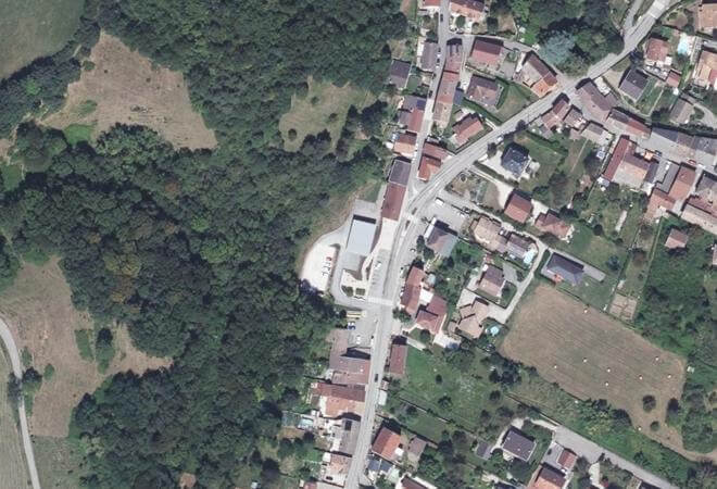Vue aérienne Marché du Gua, Le Gua
