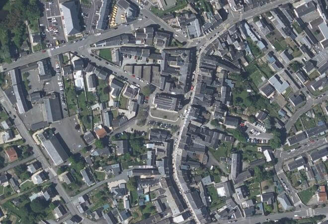 Vue aérienne Marché du jeudi, Nozay