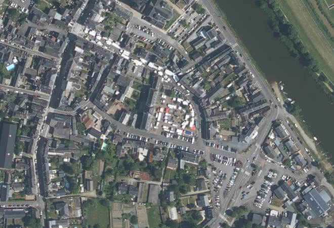 Vue aérienne Marché du Lion d'angers, Le Lion-d'Angers