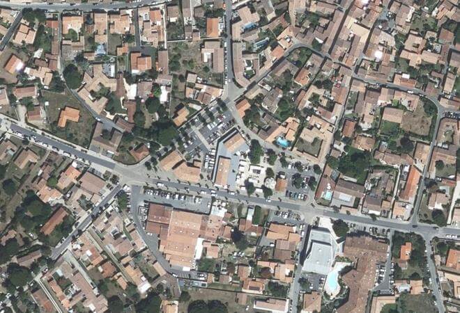 Vue aérienne Marché du Mail, La Couarde-sur-Mer