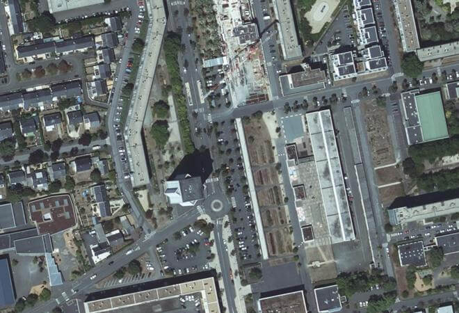 Vue aérienne Marché du Mail, Allonnes