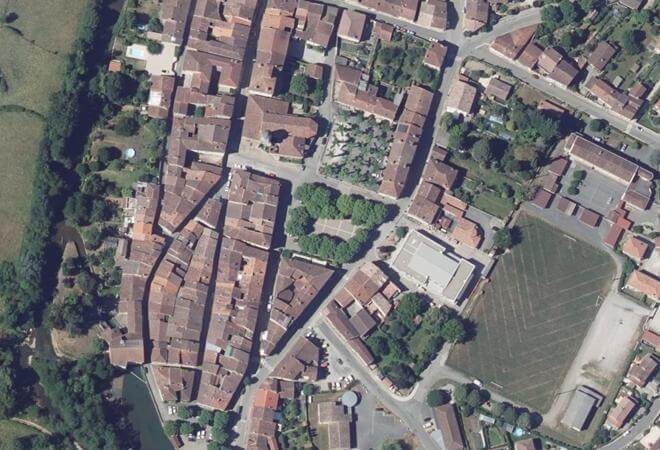 Vue aérienne Marché du Mas-d'Azil, Le Mas-d'Azil