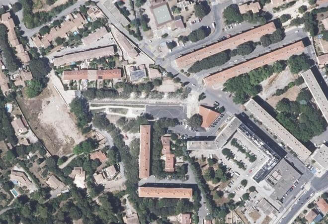Vue aérienne Marché du Mas de Mingue, Nîmes