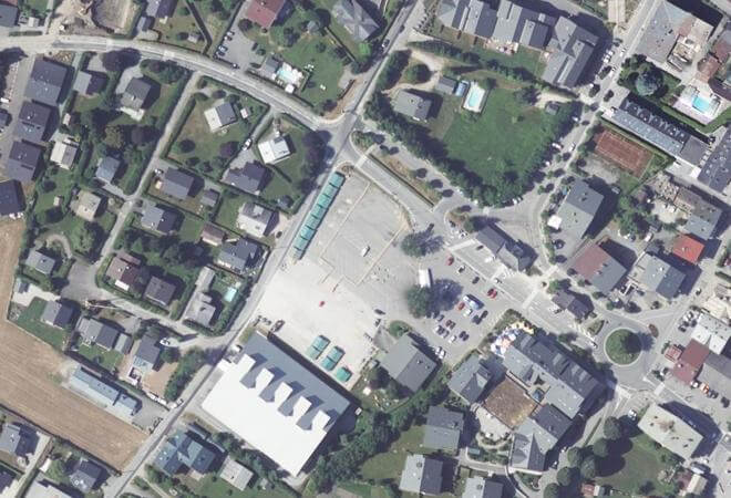 Vue aérienne Marché du mercredi, Samoëns