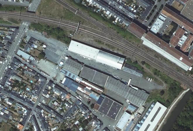 Vue aérienne Marché du Pâtis Saint-Lazare, Le Mans