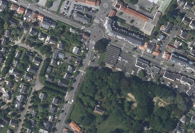 Vue aérienne Marché du Petit Chantilly, Orvault