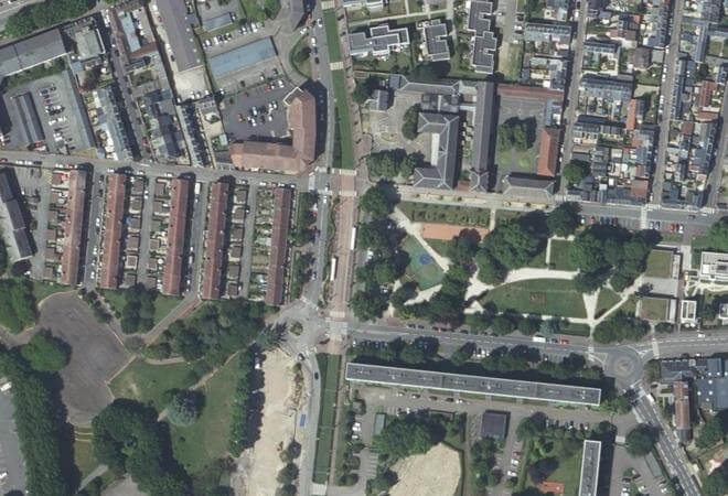 Vue aérienne Marché du Petit-Quevilly, Le Petit-Quevilly
