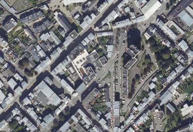 Vue aérienne Marché du Pilier Rouge, Brest