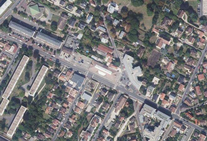 Vue aérienne Marché du Plessis-Bouchard, Le Plessis-Bouchard