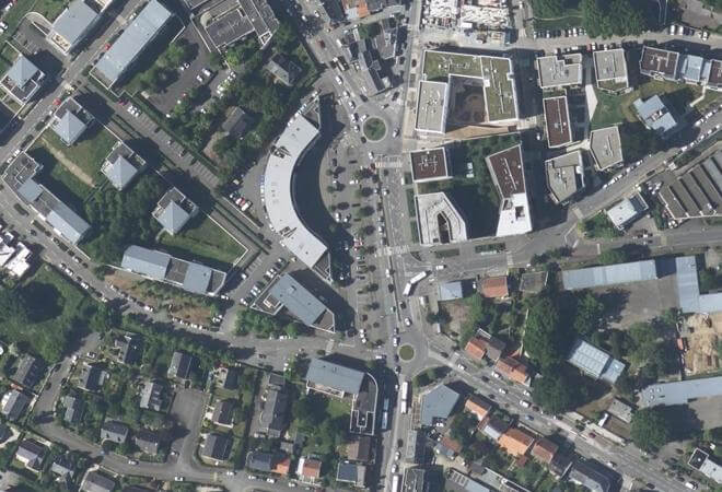 Vue aérienne Marché du Pont du Cens - Bout des Pavés, Orvault