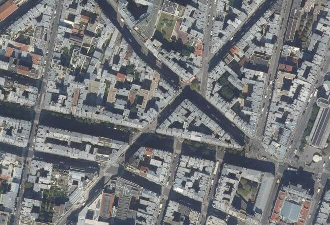 Vue aérienne Marché du Poteau, Paris