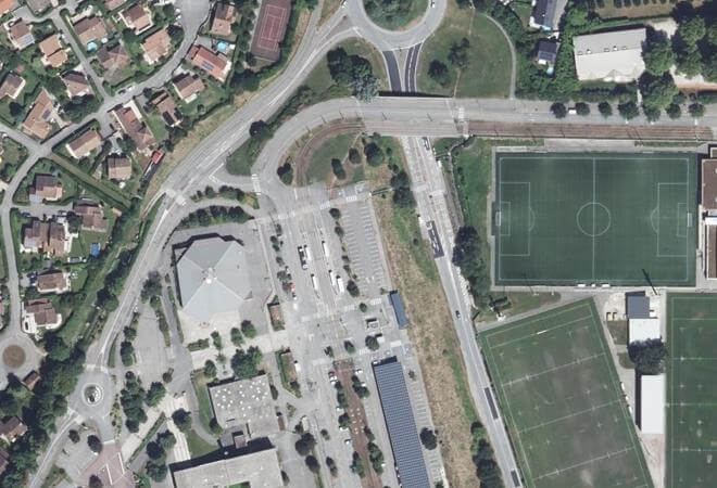 Vue aérienne Marché du Prisme, Seyssins