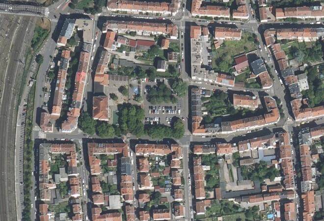 Vue aérienne Marché du Sablon, Metz