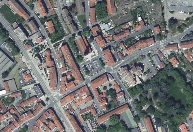 Vue aérienne Marché du Soleil, Saint-Étienne