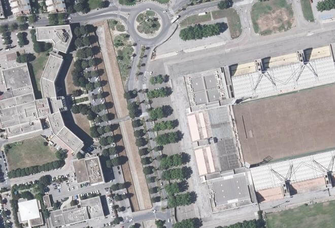 Vue aérienne Marché du Stade des Costières, Nîmes