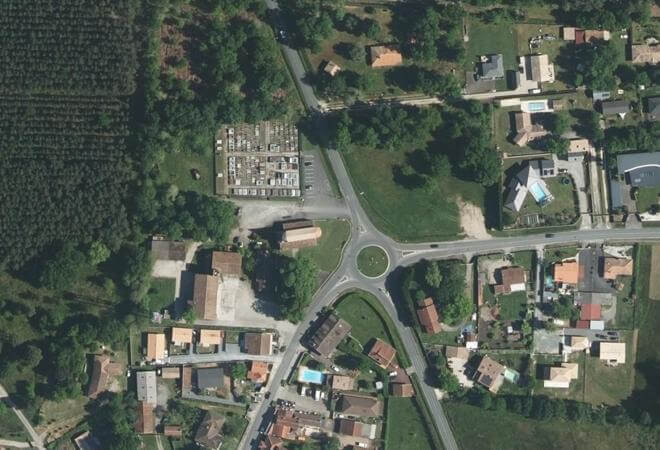 Vue aérienne Marché du Temple, Le Temple