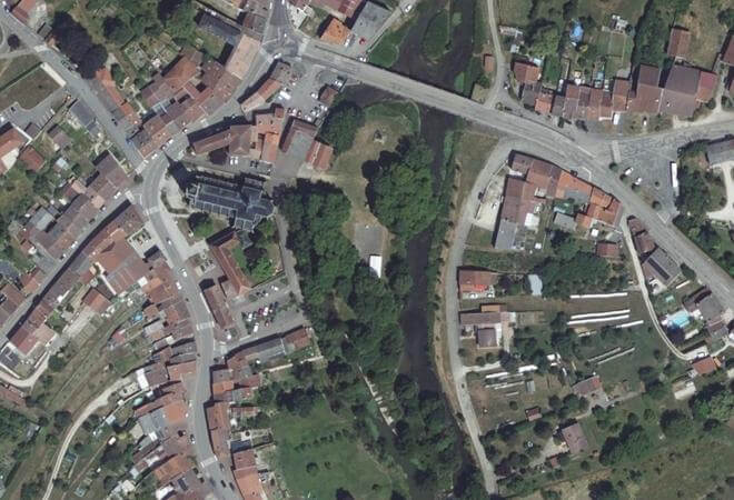 Vue aérienne Marché du terroir estival, Mattaincourt