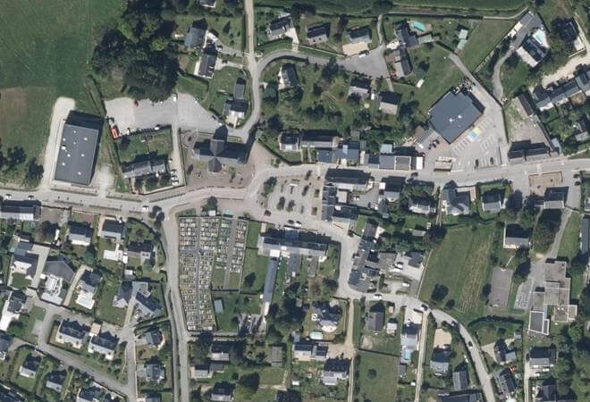 Vue aérienne Marché du Tour-du-Parc, Le Tour-du-Parc