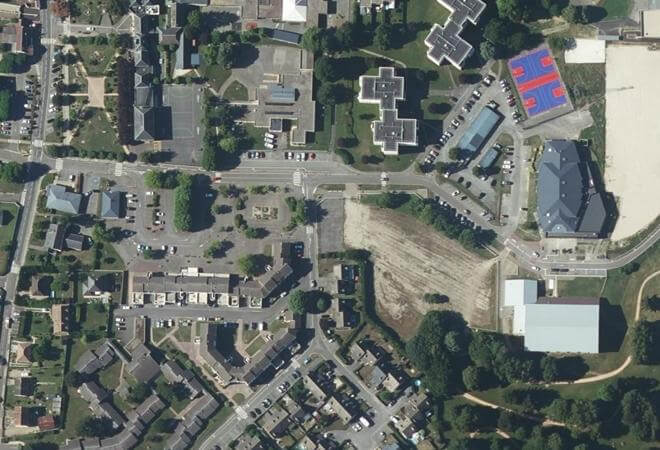 Vue aérienne Marché du Val d'Hazey, Le Val d'Hazey