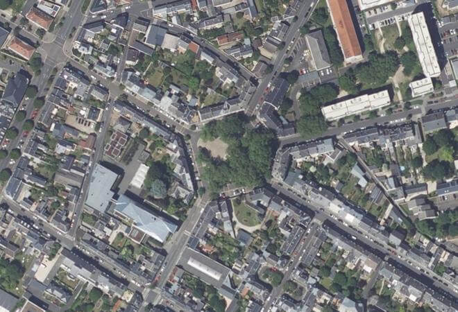 Vue aérienne Marché Dunois, Orléans