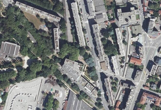 Vue aérienne Marché Général Ferrié, Grenoble