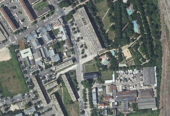 Vue aérienne Marché Grammont, Rouen