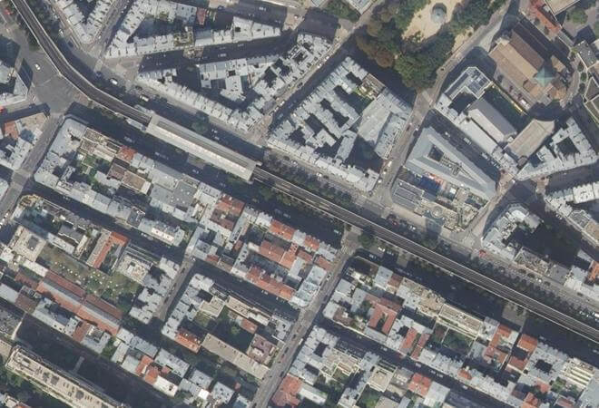 Vue aérienne Marché Grenelle, Paris
