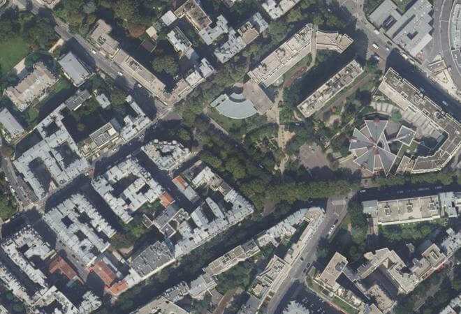 Vue aérienne Marché Gros-la-Fontaine, Paris