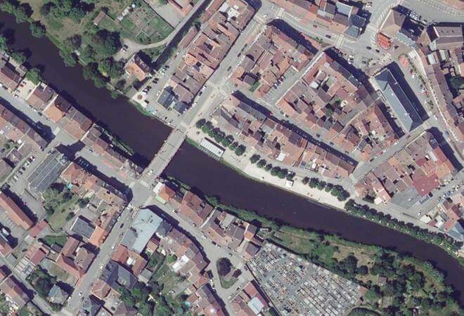 Vue aérienne Marché Hebdomadaire de Raon l'Étape, Raon-l'Étape
