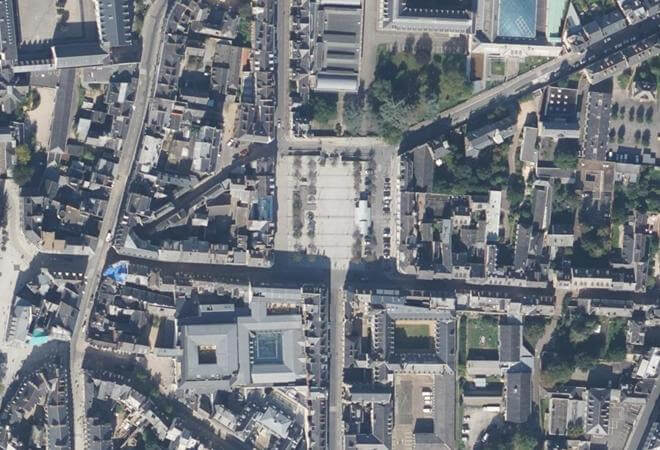 Vue aérienne Marché Hoche, Rennes