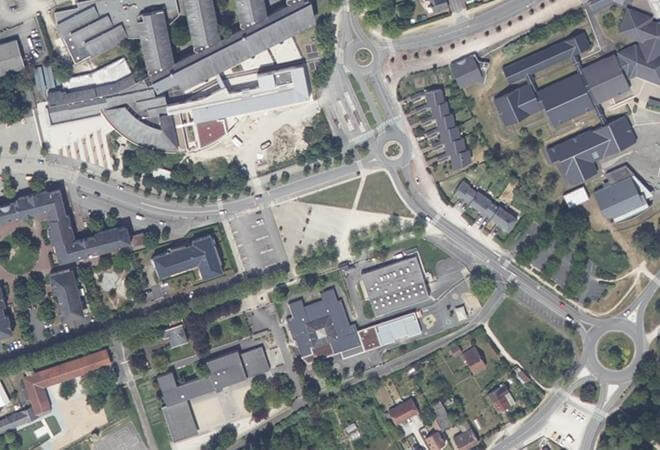 Vue aérienne Marché Ingré, Ingré