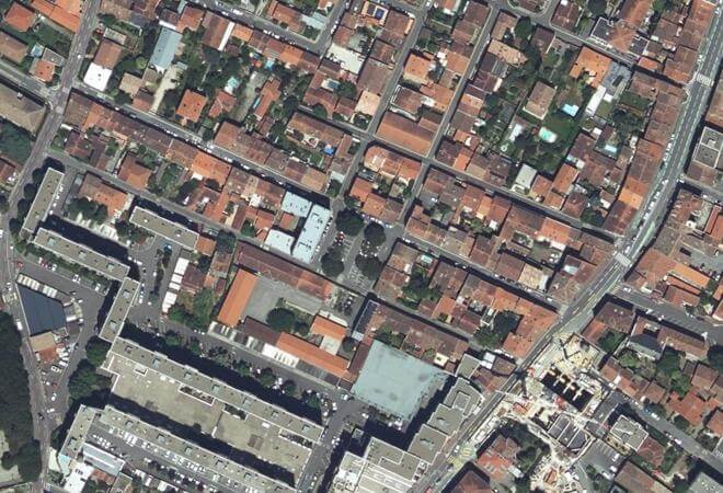 Vue aérienne Marché Jean Boriès, Toulouse