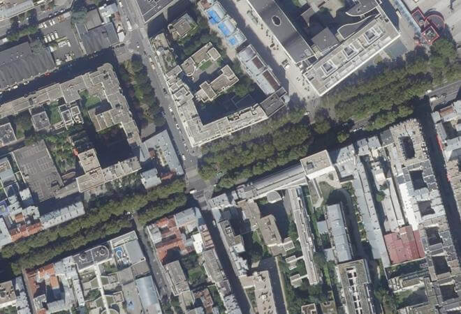 Vue aérienne Marché Jean Jaurès, Paris