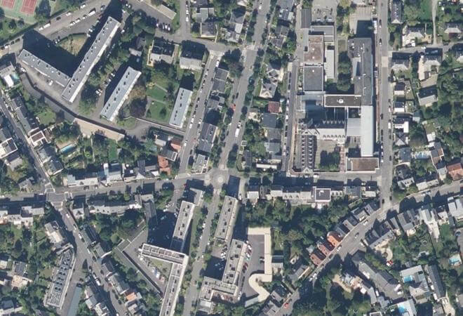 Vue aérienne Marché Jeanne d'Arc, Rennes