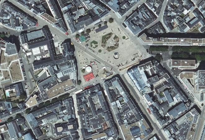 Vue aérienne Marché, Le Mans