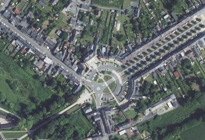 Vue aérienne Marché le mardi matin, Balleroy-sur-Drôme