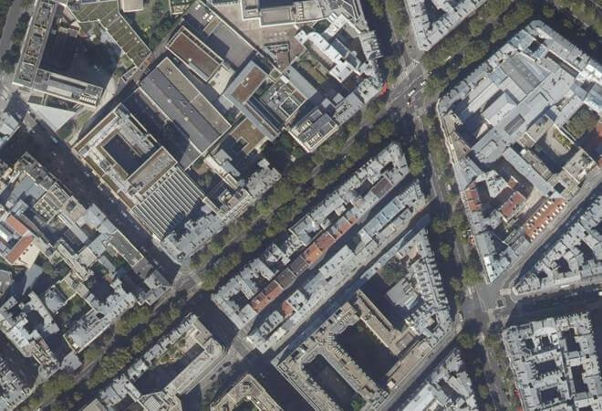 Vue aérienne Marché Ledru-Rollin, Paris