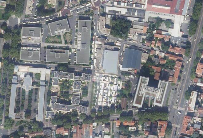 Vue aérienne Marché Léo Ferré, Bagneux