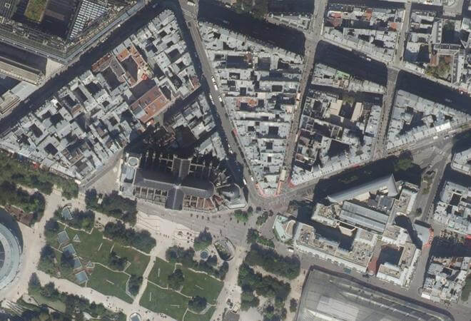 Vue aérienne Marché Les Halles, Paris