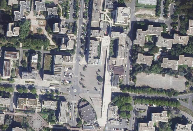 Vue aérienne Marché, Les Ulis