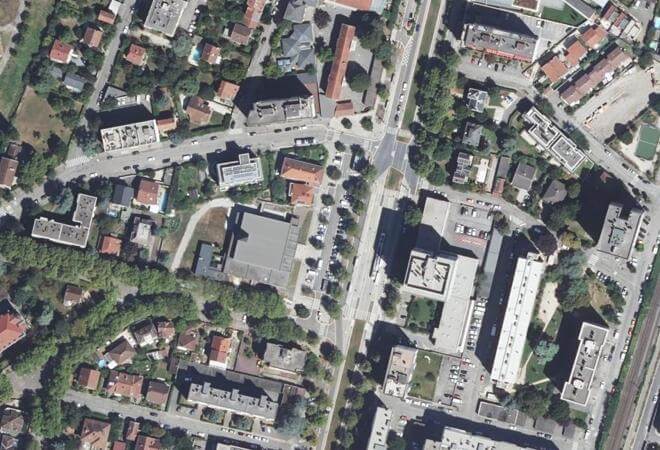Vue aérienne Marché Libération, Grenoble